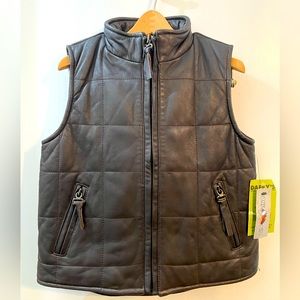 Vintage One Kid Quilted Leather Vest - Size 4T